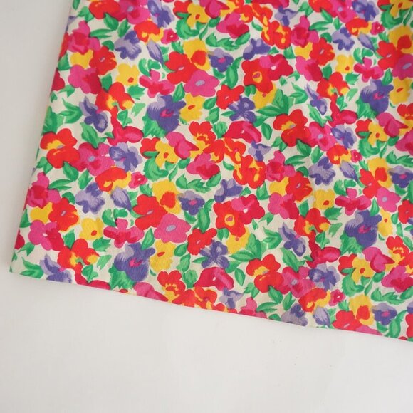 Vintage Braemar By Jeremy Scott Red Pink Floral Midi Pencil Skirt Size 8 - Picture 5 of 9